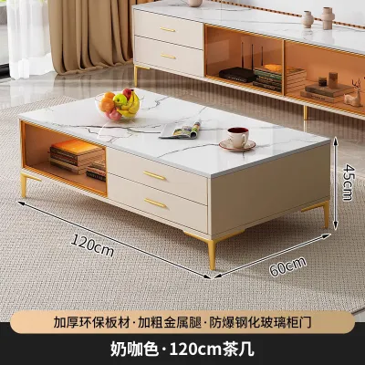 [Cozy ]Cream Style TV Cabinet Simple Modern TV Console Solid Wood Drawer Cabinet White Floor To TV Cabinet