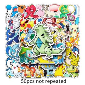 50pcs Pokemon Go Anime Pocket Monster Waterproof Sticker DIY Fashion Doodle Decals Sticker for Laptop Luggage Toy Car Decoration
