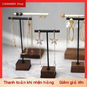 CS Đồ trang sức hiển thị đứng Vòng cổ bông tai đồ trang sức đồng gỗ trang sức hiển thị đạo cụ chụp trang sức gian hàng hiển thị miếng