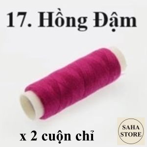 Chỉ khâu quần áo SAHA937 nhiều màu hồng cam tím đỏ be nâu xám xanh than rêu dương biển ghi