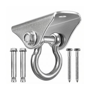 304 Stainless Steel Swing Hanger Heavy Duty Swing Hook 360° Rotating Suspension Mount Bracket with Expansion Bolts and Wood Screws