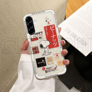 Phone case for Samsung A57 A37 A27 A17 New Cute Cartoon Snoopy Charlie Friends Pattern Shockproof Transparent Soft silicone Casing for Galaxy A57 5G Phone Cover