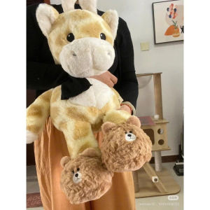 Gấu Bông Hươu Cao Cổ Đeo Giày Gấu Gấu Bông Chạy Gối Ôm Ngủ Decor Phòng & Quà Tặng Bé Gái Siêu Xinh