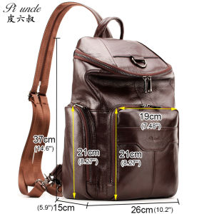 2022 New Style Genuine Leather High-capacity Mens Backpack Multi-function Chest Bag For Men Soft Cowhide Knapsack Rucksack Messenger Shoulder Bags Mens Casual Chest Packs Brand Designer Leisure Sports Natural Cowhide Womens Handbags Outdoor Travel