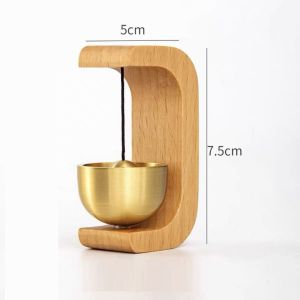 Chuông gõ thiền định treo gỗ kết hợp chén đồng sang trọng