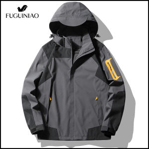 FUGUINIAO Mens Lightweight Jacket Outdoor Windbreak Casual Jacket Waterproof Mountaineering Jacket Travel Coat