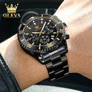 OLEVS jam tangan pria dewasa terbaru 2025 otomatis anti air bercahaya kalender multifungsi stainless steel jam tangan cowok keren