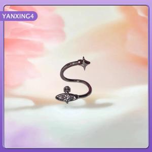 【YANXING4】 1PC Star Surround Planet Spiral Stainless Steel Ear Bone Nail For Women New Fashion Zircon Earrings Accessories Jewelry