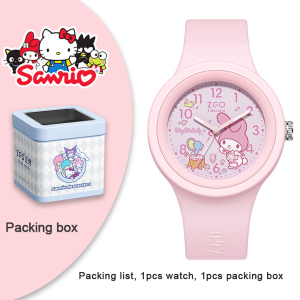 (With Box/43.5mm)100% Authentic Sanrio Melody Watch for Girls Boys Cinnamoroll Waterproof Watch Quartz Watch Fashion Watches Clear Luminous Scratch Resistant Kids Watch Kuromi Birthday Gift 877