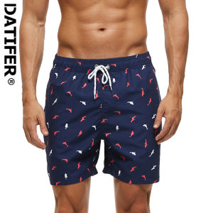 DATIFER Mùa hè Thời trang mới Polyester Nam giới Quần đùi đi biển In nhanh khô Áo tắm cộng với kích thước lưới lót Lướt sóng Quần đùi tập thể dục Nam 2026