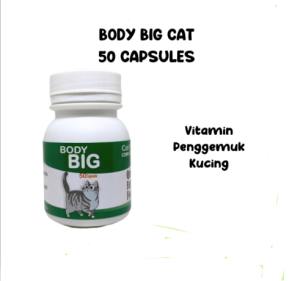 BODY BIG CAT 50 CAPSULES / PENGGEMUK KUCING / VITAMIN BULU KUCING / CAT FATER POWDER / vitamin kucing / BIG BODY