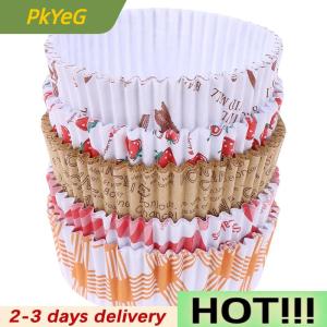 PkYeG 100Pcs Bread Paper Tray Baking Cups Muffins Hamburger Oil-Proof Practical Mini Snack Heat Resistant Cake Tools