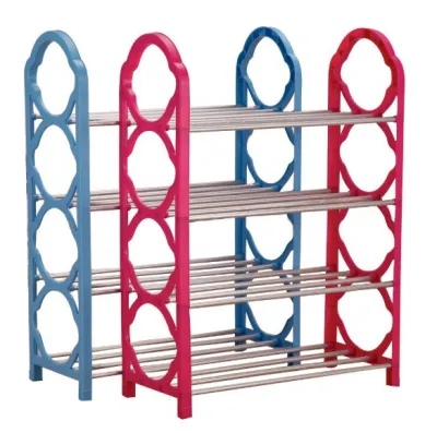 ESA Rak Sepatu Susun 4 Tingkat Plastik Aluminium Shoes Storage Rack