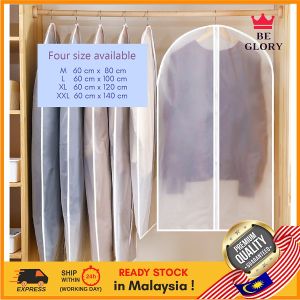 Dustproof Clothes Cover EVA Translucent Washable Wardrobe Garment Bag Waterproof Garment Cover Clothes Dust Cover Zip Bag Plastic Cover Baju