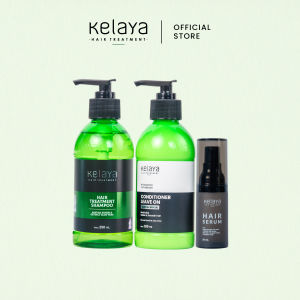 Kelaya Hair Treatment Shampoo Anti Ketombe dan Rontok 250ml + Hair Serum Rambut 20ml + Conditioner Rambut Leave On 250ml Kondisioner Tanpa Bilas
