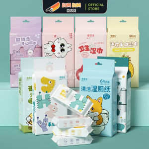 Combo 2 Túi Lớn - 16 Gói Nhỏ Khăn Giấy Ướt Mini Bỏ Túi Tiện Lợi  Khăn Giấy Ướt Tiện Dụng Cho Bé An Toàn Cho Trẻ Em Và  Bà Bầu