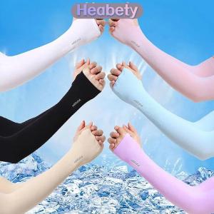 Heabety UV Năng Lượng Mặt Trời Cánh Tay Tay Áo Phụ Nữ Người Đàn Ông Đi Xe Đạp Ngón Găng Tay Mát Mẻ Muff Mùa Hè Băng Lụa Đàn Hồi Cánh Tay Bìa Lái Xe Chống Cháy Nắng Tay Áo