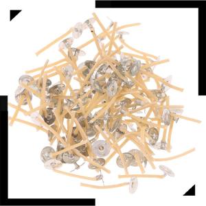 ❣💕WonderfulBuyinge ไส้ขี้ผึ้ง100ชิ้นไส้เทียนไร้ควันคุณภาพสูงพร้อมคลิปทำไส้ตะเกียงสำเร็จรูปสำหรับทำเทียนแบบ DIY สำหรับงานปาร์ตี้