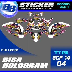 Decal Scoopy BISA HOLOGRAM Full Body Full Blok Dekal Sticker Scoopy FI 2013 2014 2015 2016 Scp 14