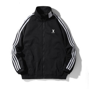 PLAYBOY Áo Khoác Nam Thường Ngày Mùa Xuân Và Mùa Thu Áo Khoác Dây Xích Chắp Vá Thời Trang Phiên Bản Hàn Quốc Áo Khoác Có Ve Áo Cho Nam Ngoại Cỡ