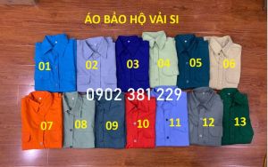 Áo công nhân vải si giá rẻ nhiều mẫu