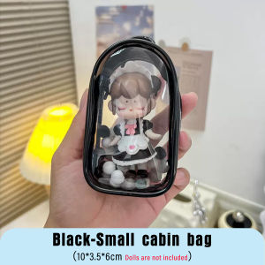 Creative Thicken Transparent Doll Display Bag with Keychain PVC Popmart Display Storage Bag Kawaii Girls Bag Pendant Protect Mystery Toy Storage Case