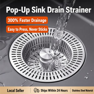 Kitchen Pop Up Sink Drain Filter Universal Stainless Steel Stopper With Basket Anti-Clogging Food Catcher Odor Proof Plug