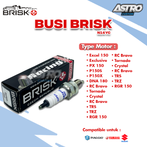 Busi Motor Racing BRISK FIZ R RGR PX 150 lengkap DLL Copper N14YC