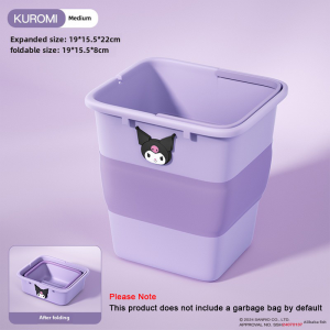 100% Authentic Sanrio Kuromi Car Trash Can Foldable Storage Bin Garbage & Recycling Bins Waterproof Stain-resistant Melody LFB264
