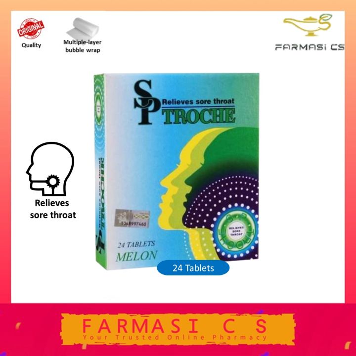 SP Troche Lozenges 24 Tablets Melon Flavour EXP04/2028 [ Relieves sore