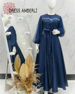 DRESS AMBERLI / GAMIS KONDANGAN WANITA / PAKAIAN MUSLIMAH / BISA COD