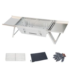 SH Cài đặt nhiệt độ điều chỉnh Bếp nướng gấp Thép không gỉ Có thể mở rộng Lò nướng thịt Thực tế Chống gỉ Kệ nướng thịt Cắm trại