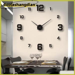 [Duola] DIY Wall Clock For Home Office Frameless Modern 3D Wall Clock Mirror Stickers Hotel Room Design School Decoration