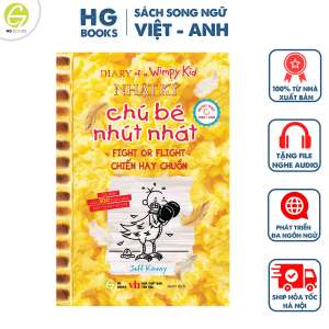 Sách Song Ngữ Việt-Anh Nhật Ký Chú Bé Nhút Nhát (Diary Of A Wimpy Kid) TẬP 21: Fight or Flight. Tặng kèm Audio