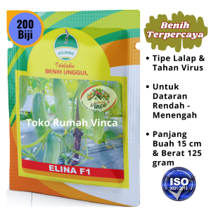 Benih Bibit Timun Lalap Baby Super Tahan Virus ELINA F1 200 Biji Cap Kujang