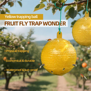 6 Yellow Sticky Fly Balls80mm Sticky Glue Fly Catcher Hanging Outdoor Catcher Catching Balls