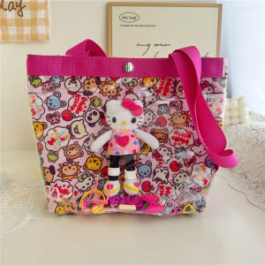 Christmas Gift Halloween Hot Sanrio Girl Waterproof Kt Doll Single Shoulder Handbag Kawaii Hello Kitty Comic Fashion High-Capacity Makeup Storage Bag New