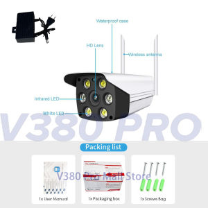 V380 Pro Outdoor CCTV Camera With Audio and Speaker Auto Tracking Night Vision can be rotated 360° siren alarm smart Waterproof