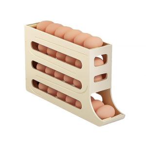 บรรจุไข่ได้ 30 ฟอง กล่องเก็บไข่ 4 ชั้น กล่องเก็บไข่แบบเลื่อน จัดระเบียบตู้เย็น เลื่อนเองอัตโนมัติ วางในตู้เย็นได้