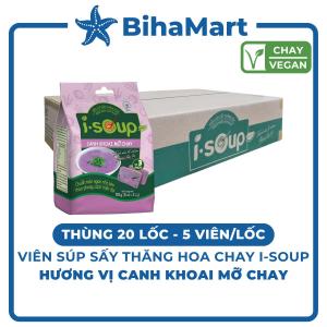 [THÙNG 20 LỐC] - NFC - Viên súp sấy thăng hoa I-Soup hương vị Canh khoai mỡ chay Canh khoai mỡ I-Soup ăn liền (55g/lốc)
