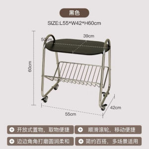 Solid Wood Movable Coffee Table Living Room Creative Sofa Side Table Storage Corner Table Internet Celebrity Magazine Small Trolley
