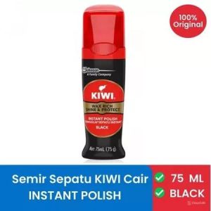 Semir Cair Kiwi Wax Rich Shine 75ml & 30ml Protect Semir Sepatu Pengkilap Instant Polish Cair Black