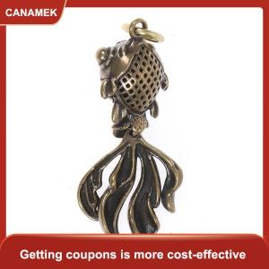 【CANAMEK 】 3D Brass Fish Casting Animal Figurine Retro Style Metal Sculpture Ornaments Gift