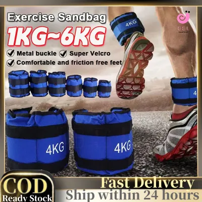 【Fast Delivery】Pair/2pcs Ankle Weight 1-6KG Wrist Sand Bag Adjustable Arm Leg Running Brisk Walk Exercise Sandbag 綁腿沙袋負重跑 Tone and shape your muscles Build stamina and give your legs an overall toned look ldeal for use on wrists and ankles