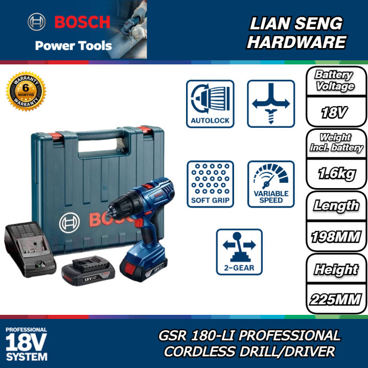 BOSCH GSR 180-LI CORDLESS DRILL | Lazada