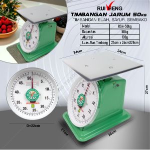 Timbangan Jarum 50kg 100g Timbangan Ayam Daging Buah Sayur Sembako RUIHENG