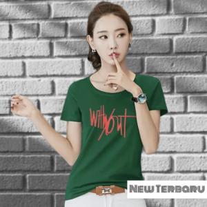BAYAR DI TEMPAT(COD)-Kaos -T-shirt Wanita Witaout 0023 Tumblr Tee Cotton Combad 30S Cewek Kaos Wanita Tshirt Cewek Kaos Oblong