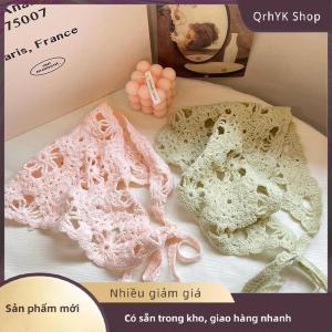 Hàng có sẵn✨ Thời trang dệt kim headscarf pháp MỤC VỤ phong cách tam giác HEADBAND handmade Crochet Headband khăn retro hoa headscarf