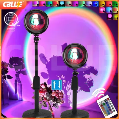 CBLUE RGB USB Sunset Light Mobile 16 Colors Self Photography LED Rainbow Neon Night Projector Wall Lamp Christmas Gift
