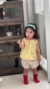Baby clothes summer style childrens summer clothing thin style 2026 Girls lace doll shirt and shorts set